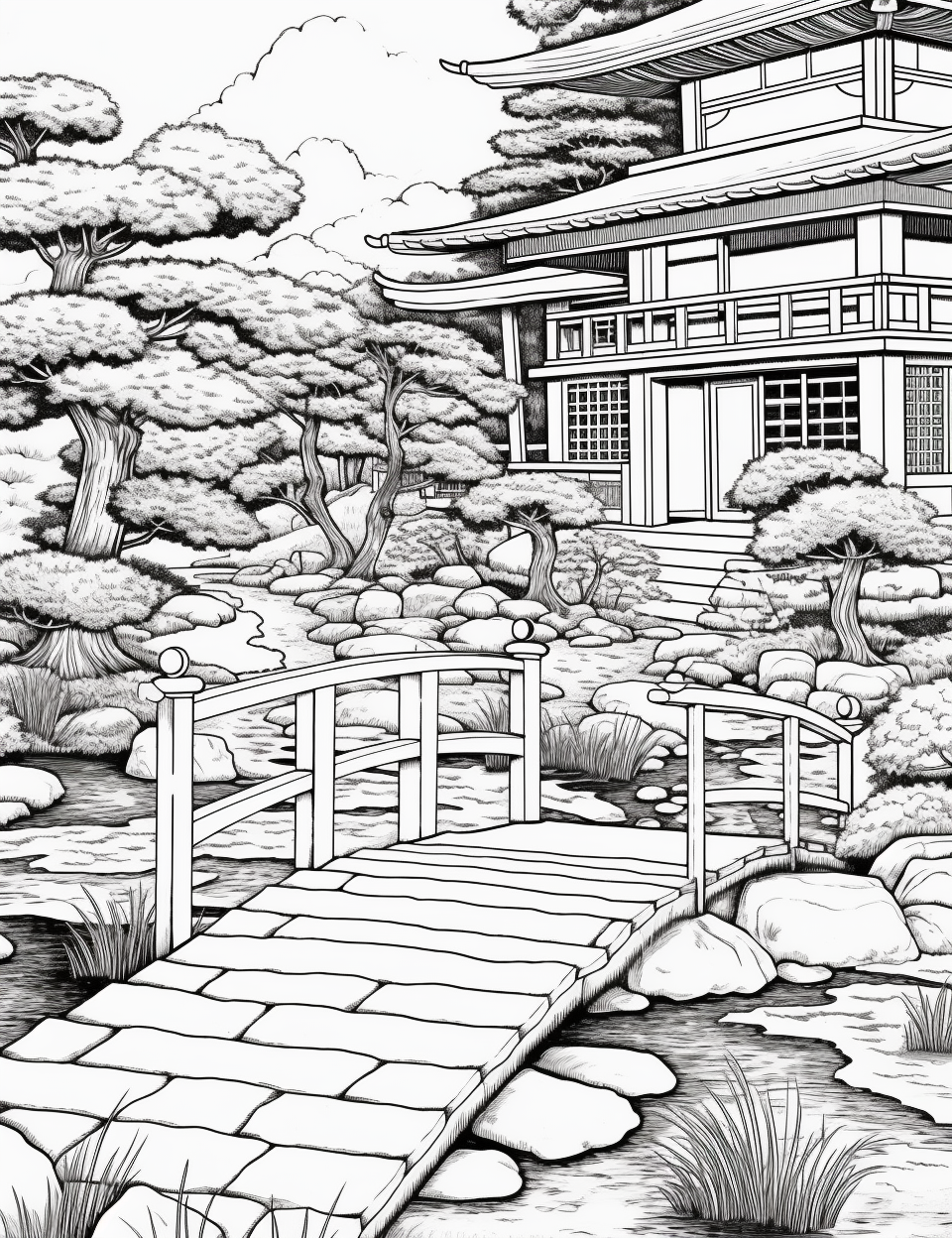Zen Garden Free Coloring Page Yoko Beverly Hills Kimono Fabrics Japanese Antiques