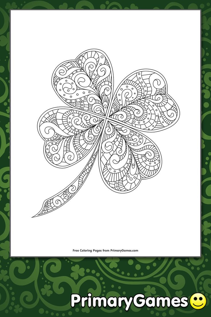 four leaf clover coloring page