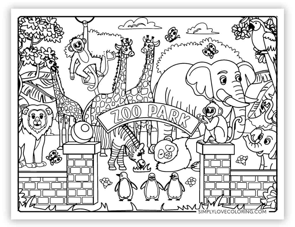 zoo coloring pages