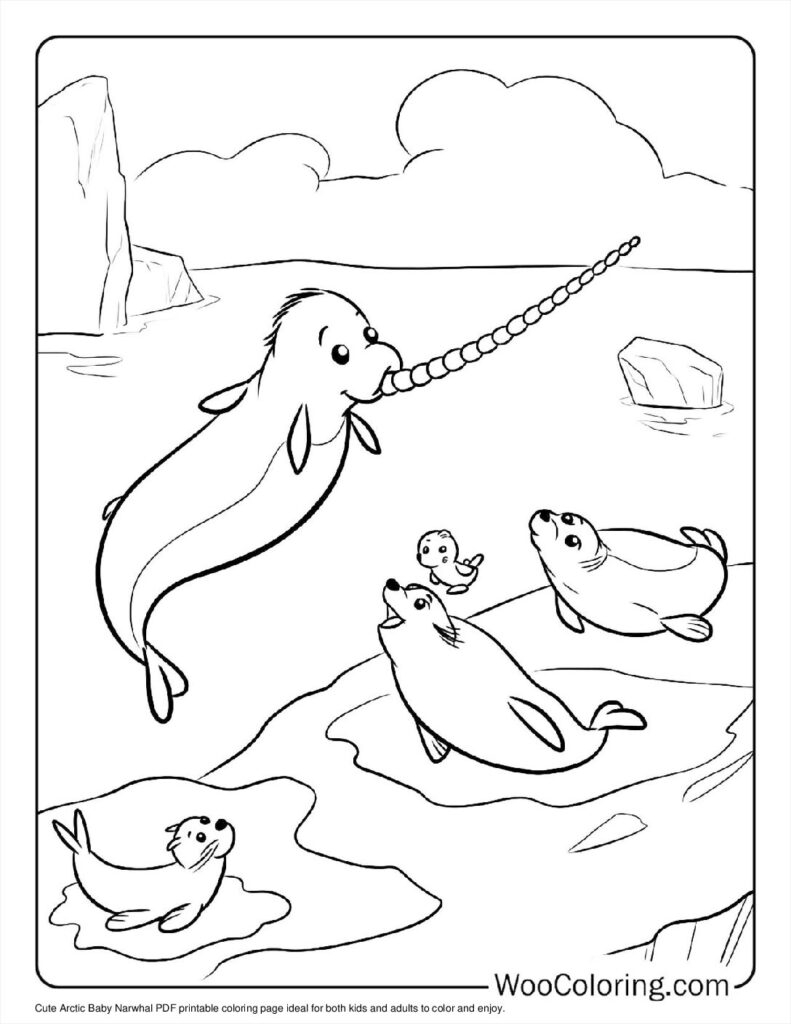 100 Narwhal Coloring Pages Free PDF To Print Woo Coloring