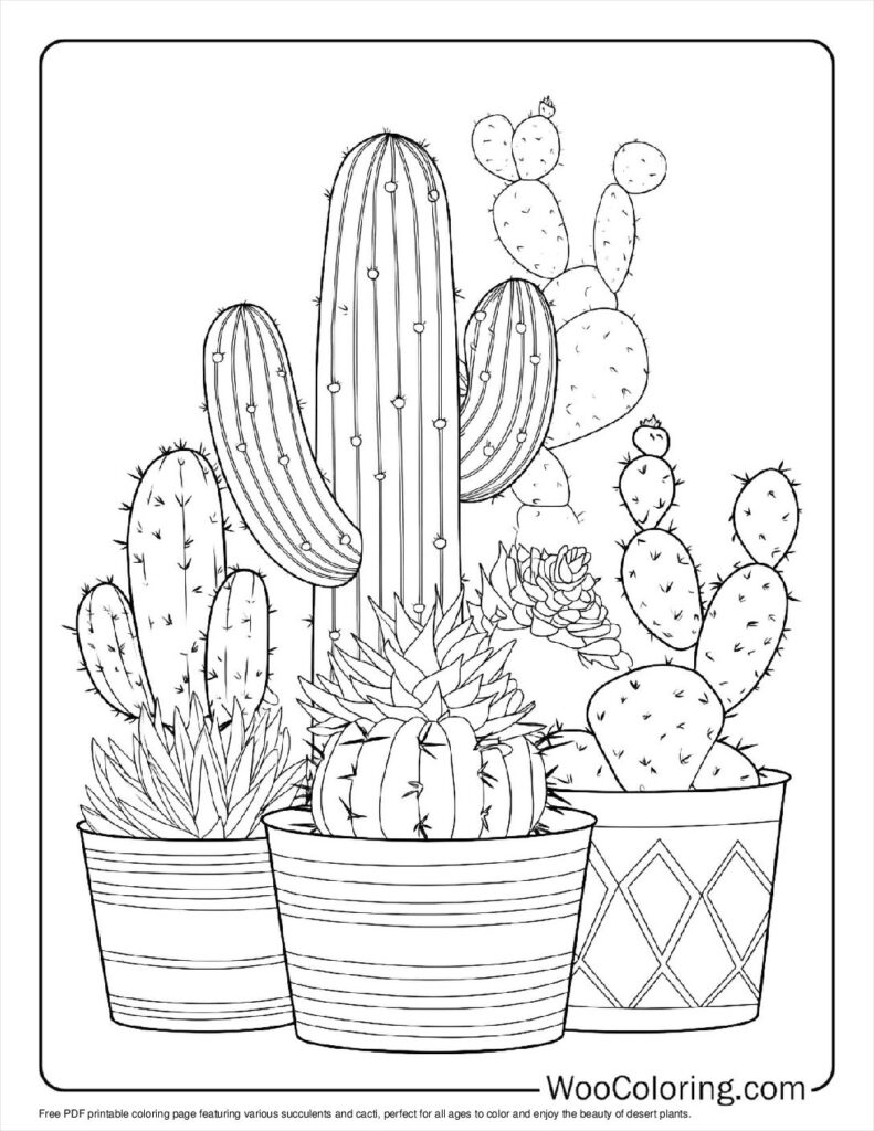 100 Succulent Coloring Pages Free PDF To Print Woo Coloring