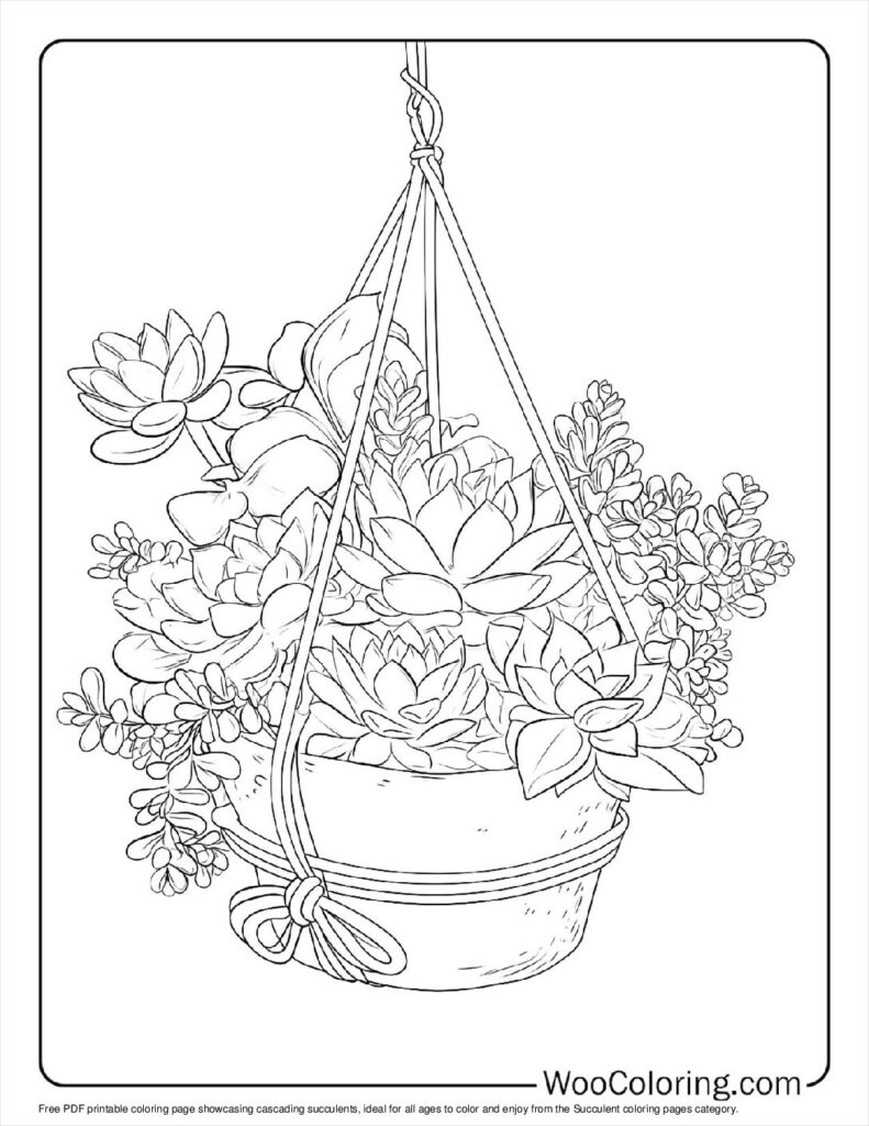 100 Succulent Coloring Pages Free PDF To Print Woo Coloring