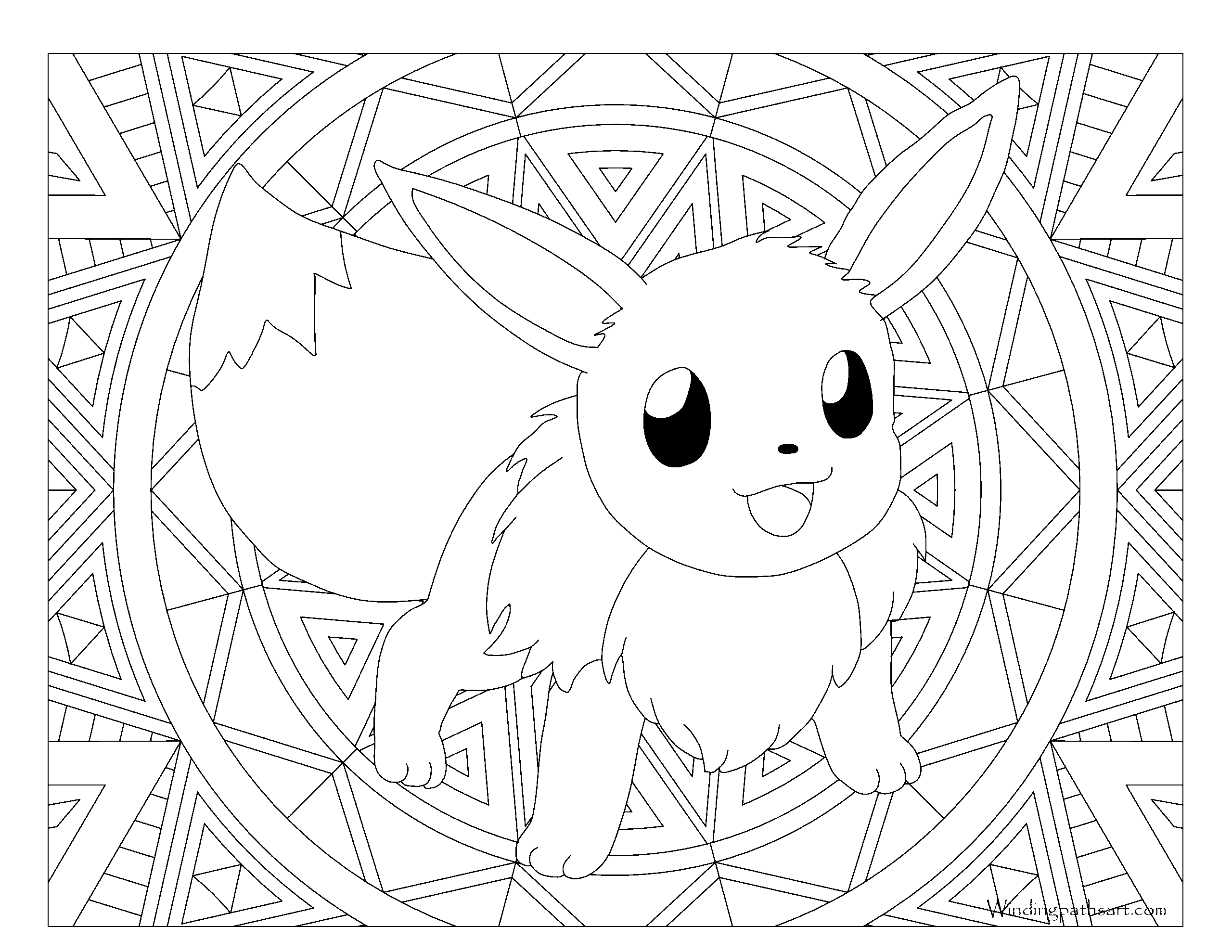 133 Eevee Pokemon Coloring Page Windingpathsart