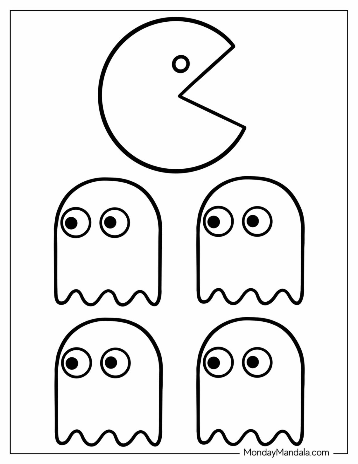 20 Pac Man Coloring Pages Free PDF Printables 