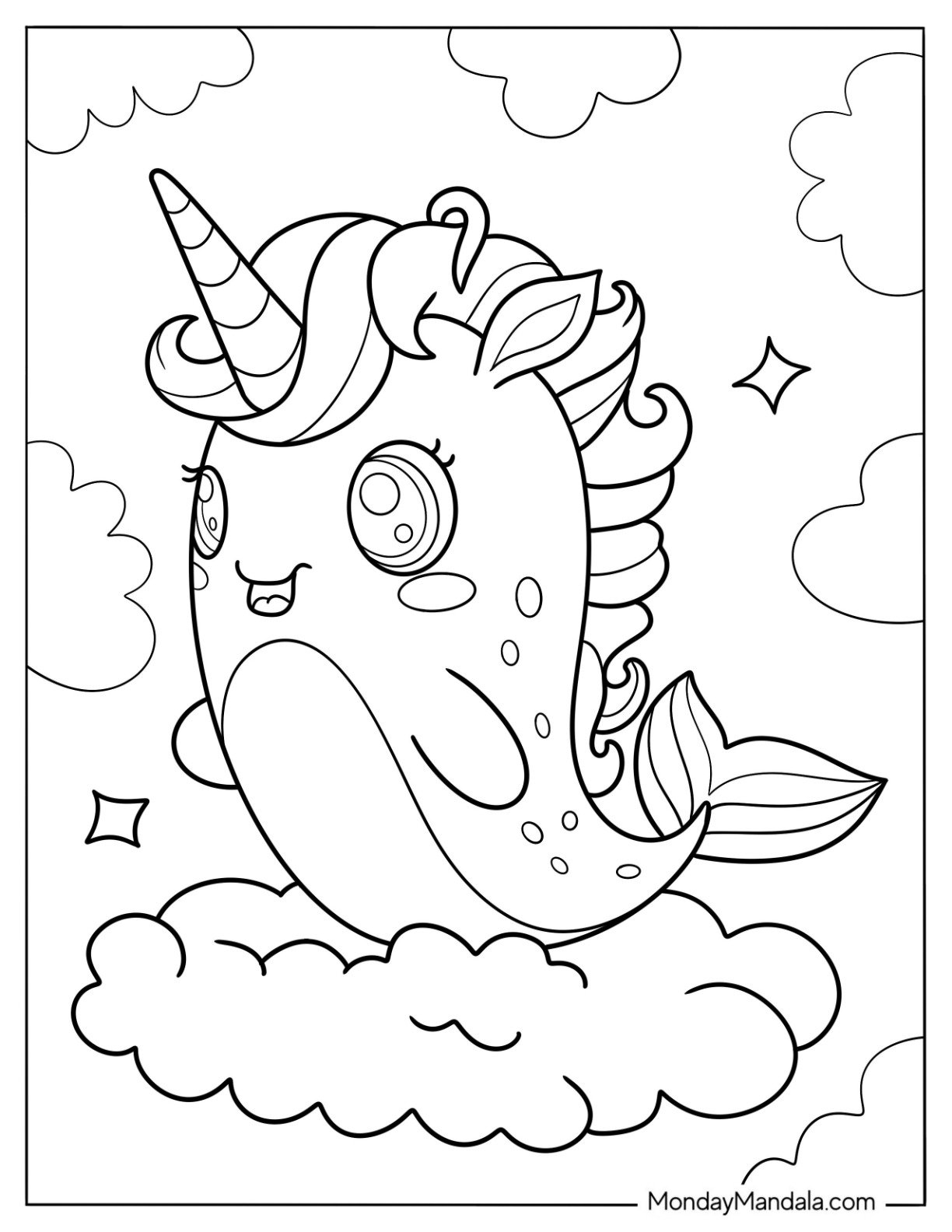 22 Narwhal Coloring Pages Free PDF Printables 