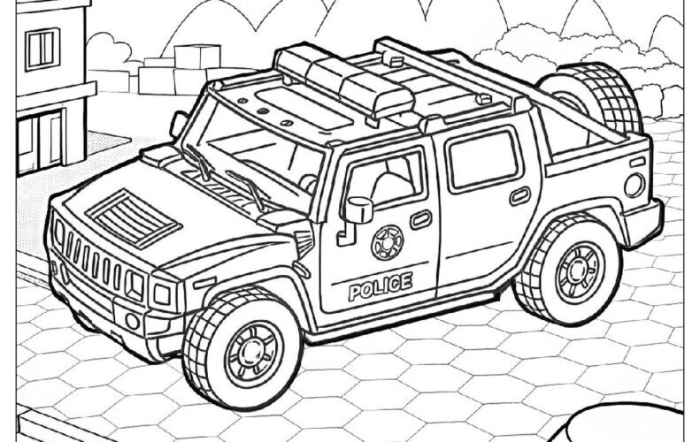 22 Police Car Coloring Pages Free PDF To Print Woo Coloring