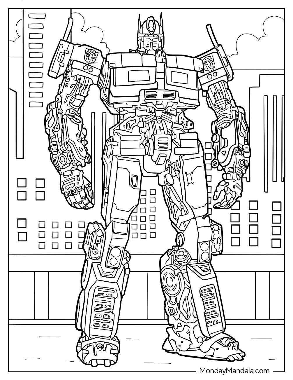 optimus prime coloring pages