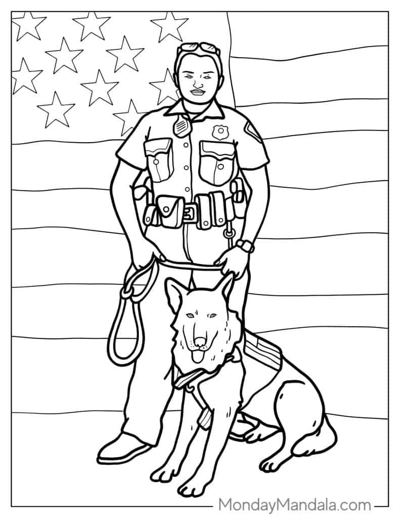 police coloring pages