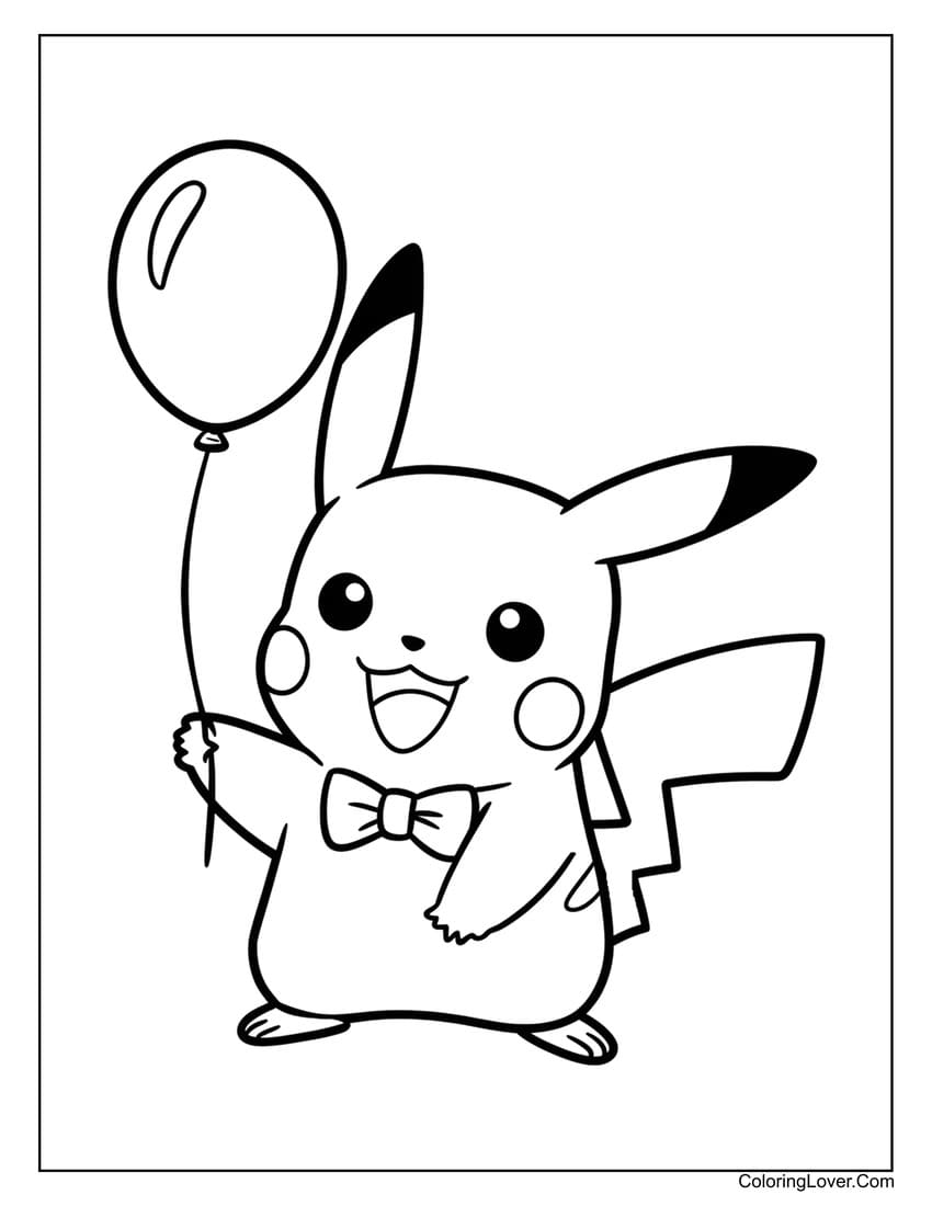 pikachu color page pikachu color page