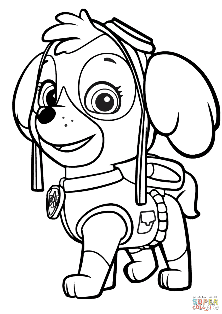 60 Cute Paw Patrol Skye Coloring Pages Free Artsy Pretty Colors