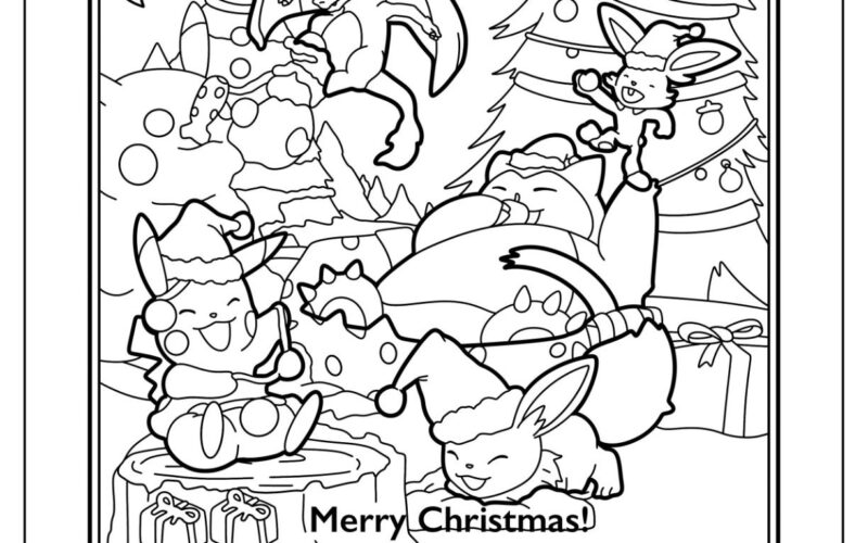 Christmas Pokemon Coloring Pages Free Printables