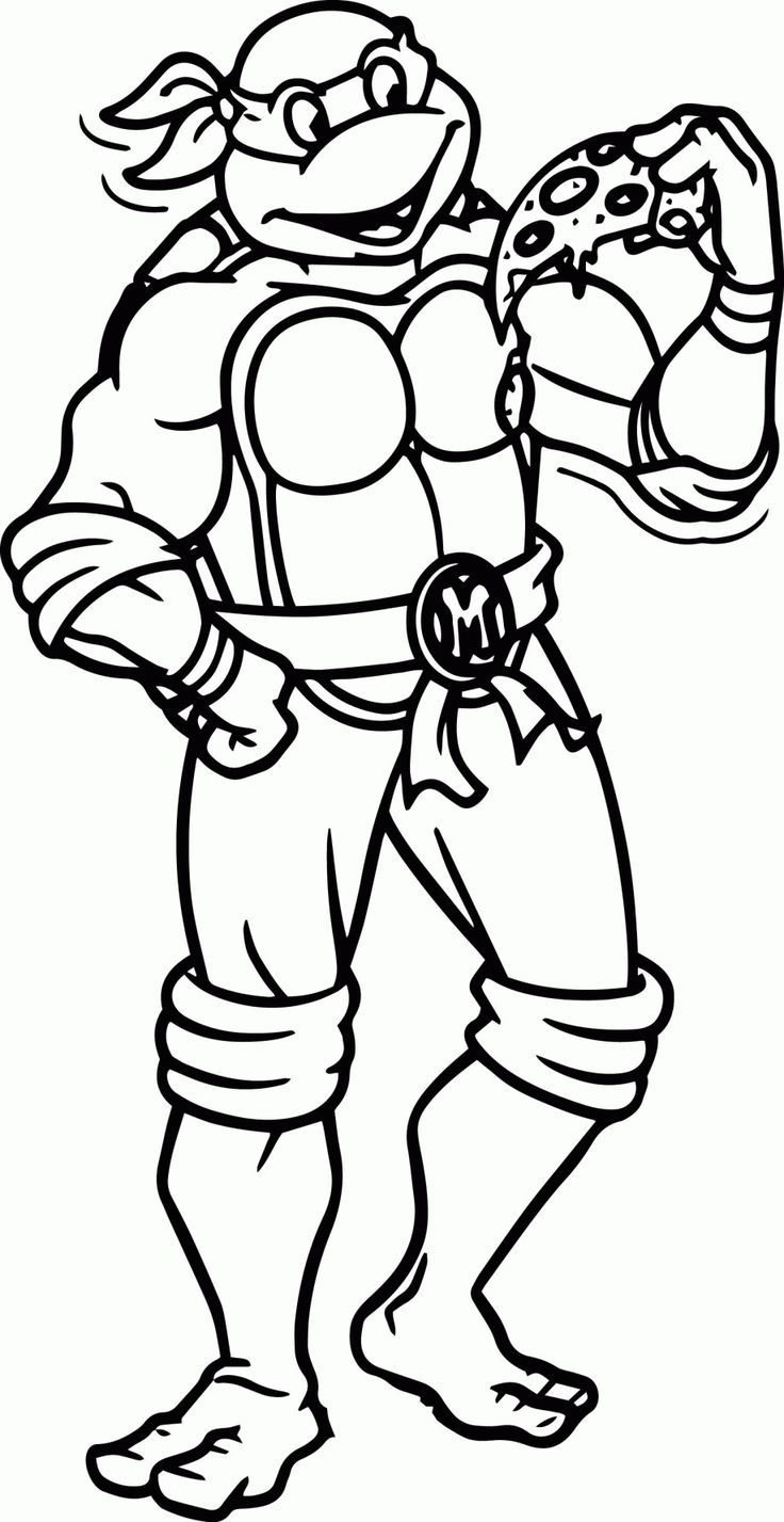 Easy Ninja Turtle Coloring Page For Kids