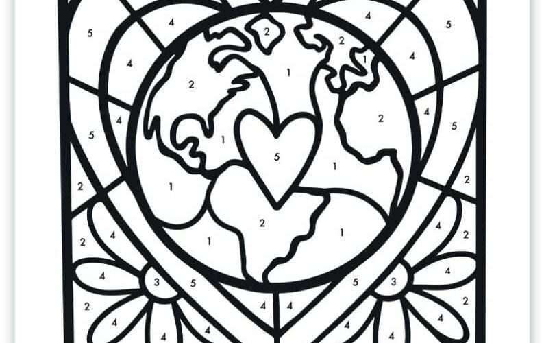 Free Printable Earth Day Color By Number Sheet