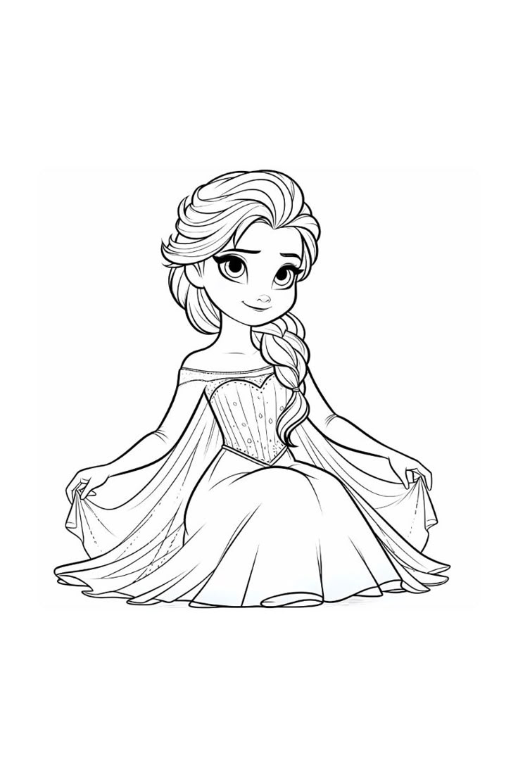 queen elsa coloring page
