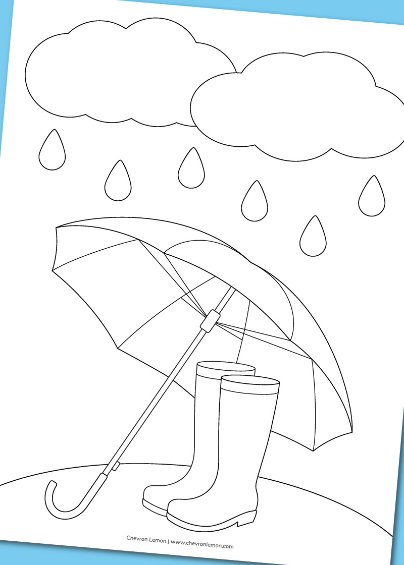 rainy day coloring pages