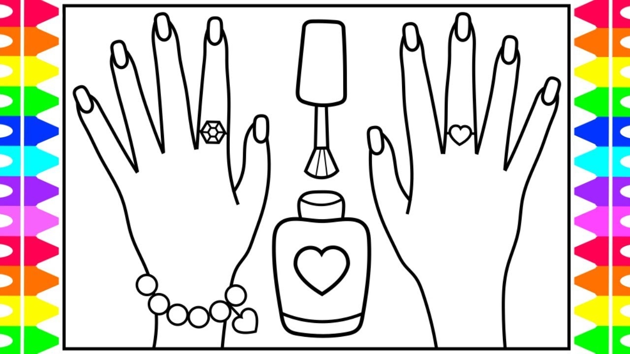 How To Draw NAIL POLISH For Kids Nail Polish Drawing Nail Polish Coloring Pages For Kids YouTube