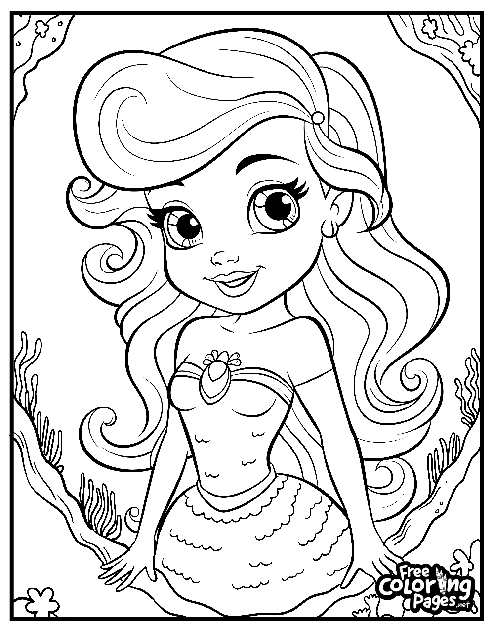Mermaid Coloring Pages Ariel Coloring Pages FreeColoringPages Mermaid Coloring Pages Ariel Coloring Pages FreeColoringPages