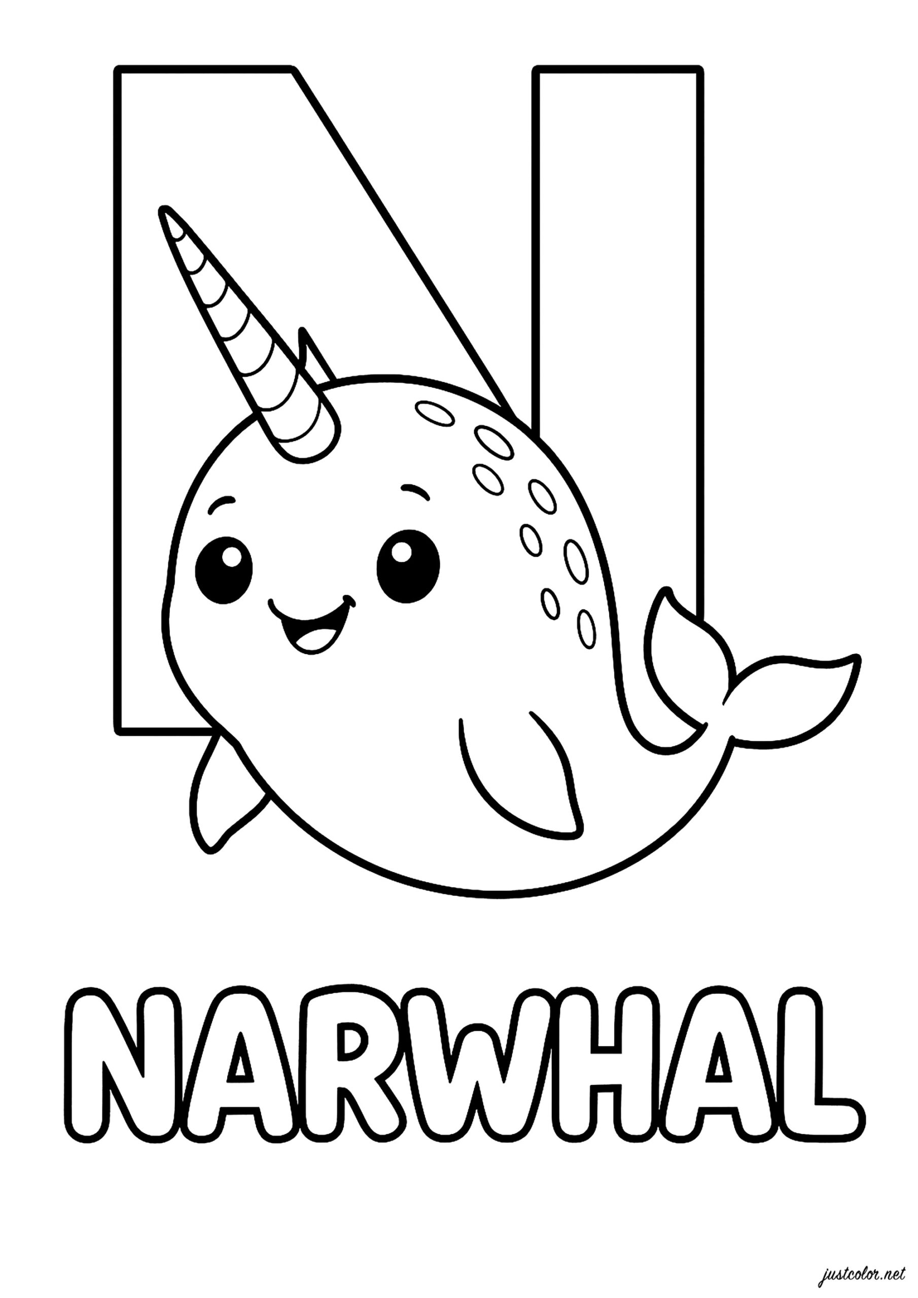 narwhal coloring page