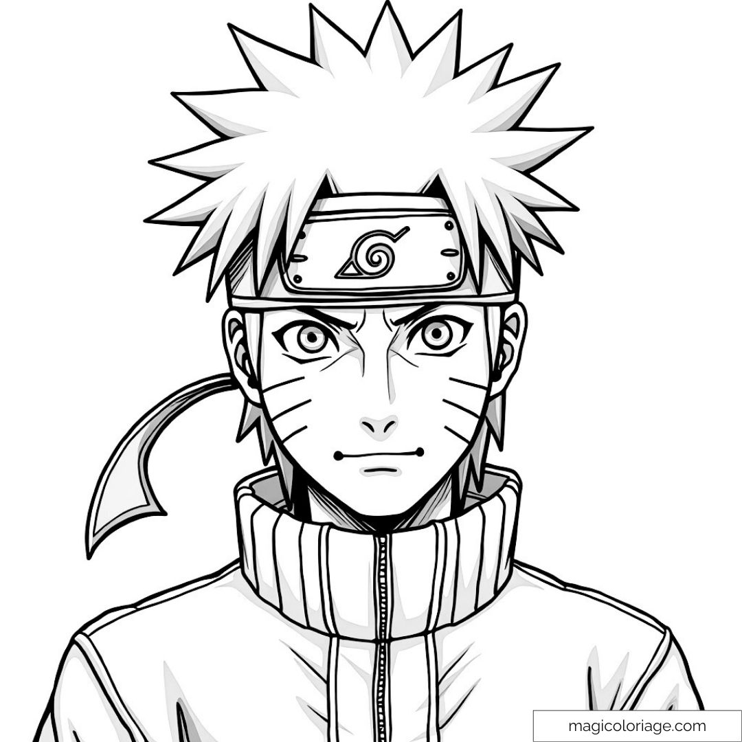 Naruto Coloring Page Ready For Action For Anime Fans