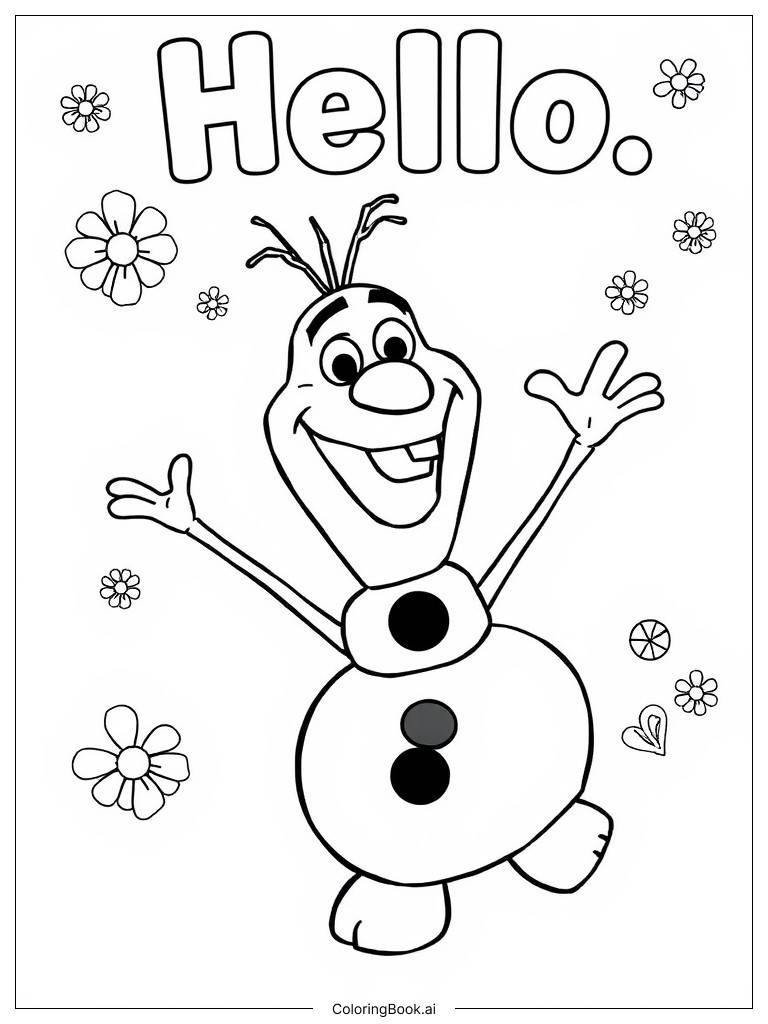 olaf coloring book page
