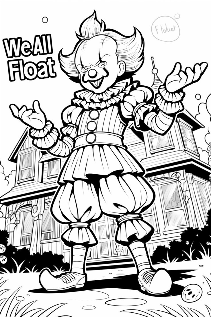 Pennywise Creepy Halloween Clown Free Coloring Book