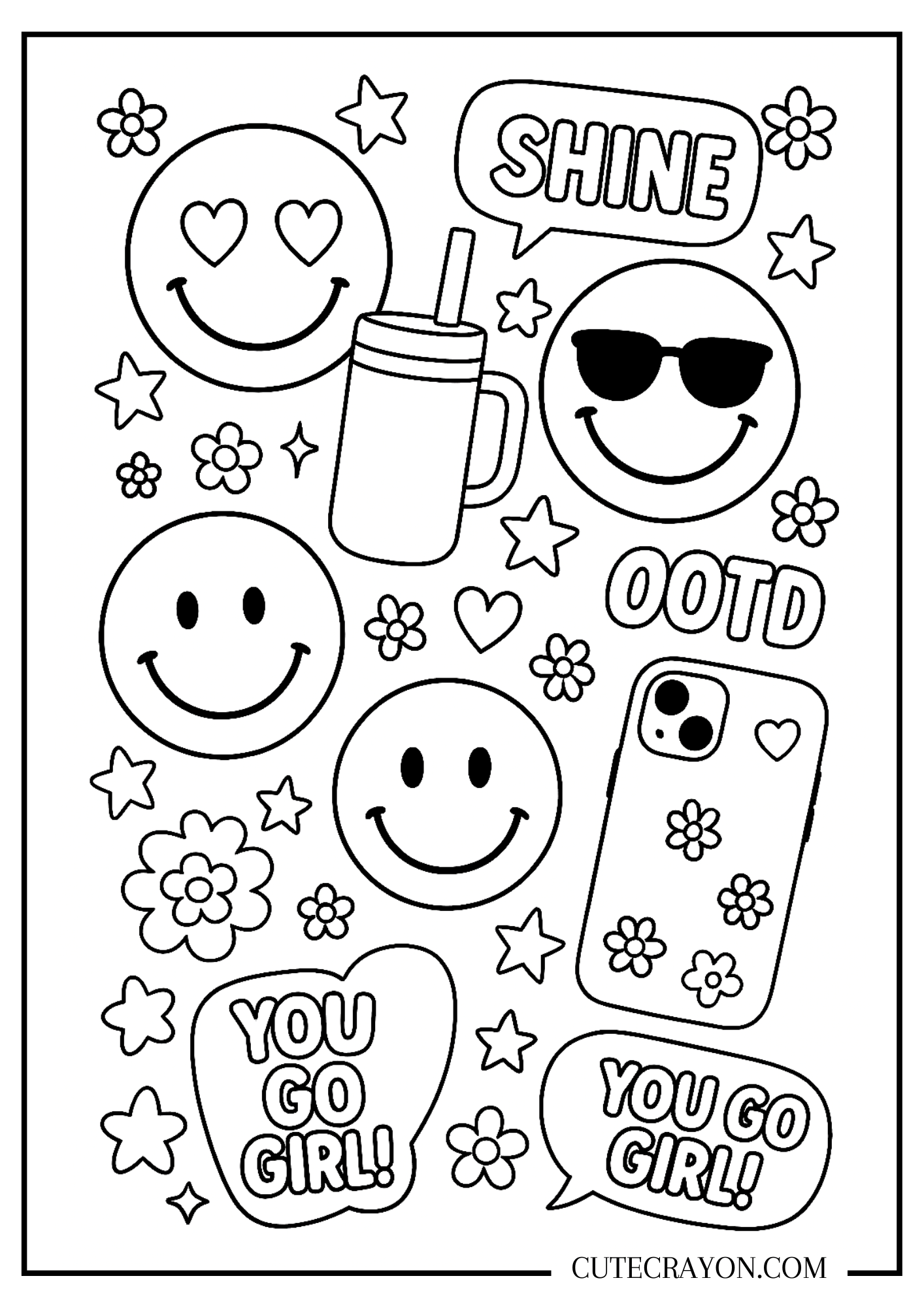 Preppy Coloring Pages Free Printable PDFs To Download Preppy Coloring Pages Free Printable PDFs To Download