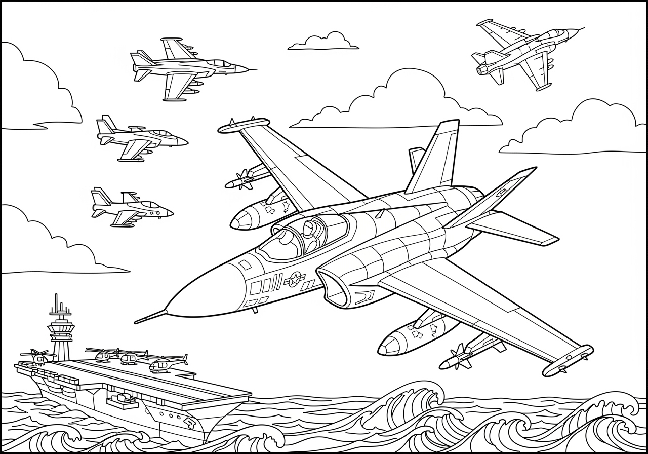 Printable Military Plane Coloring Page For Kids Printable Military Plane Coloring Page For Kids