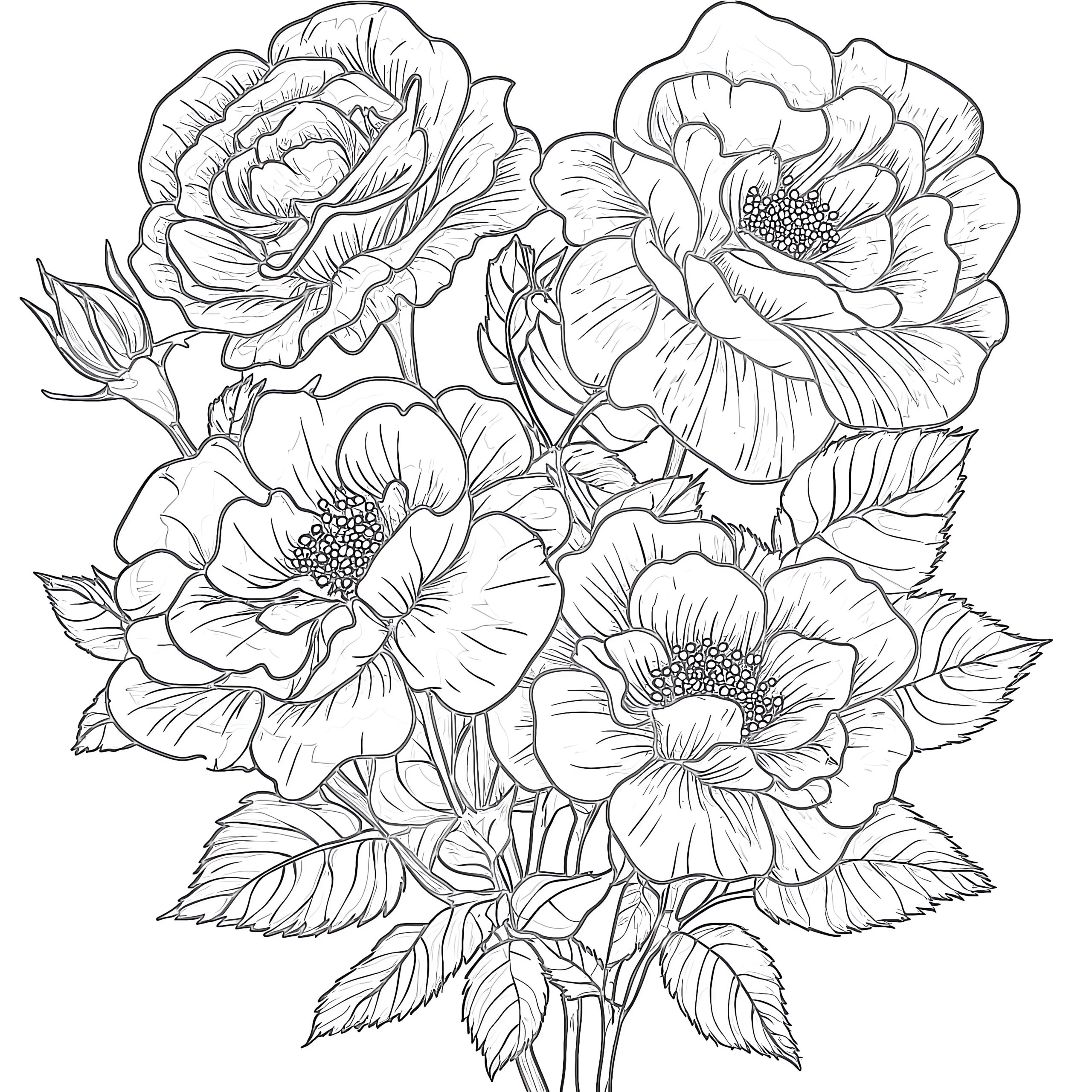 Rose Flower Coloring Page Coloring Pages Mimi Panda
