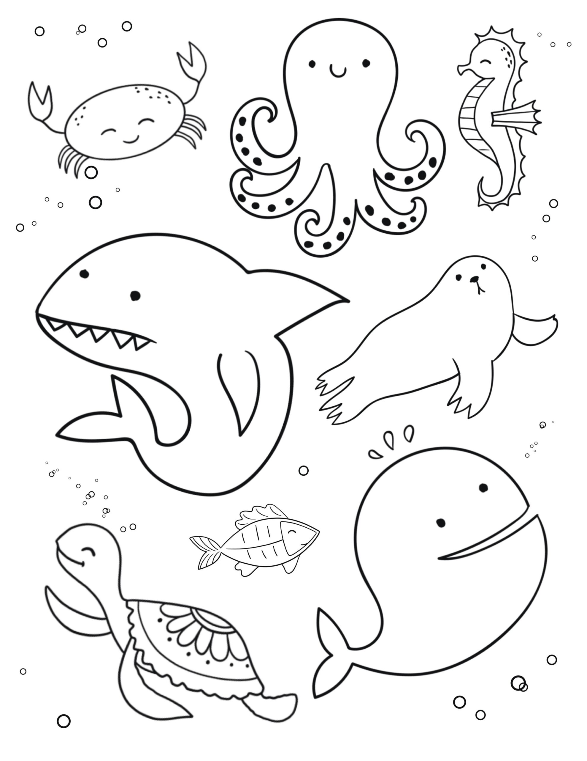 Sea Animal Coloring Page Ocean Life Printable PDF Etsy UK Sea Animal Coloring Page Ocean Life Printable PDF Etsy UK
