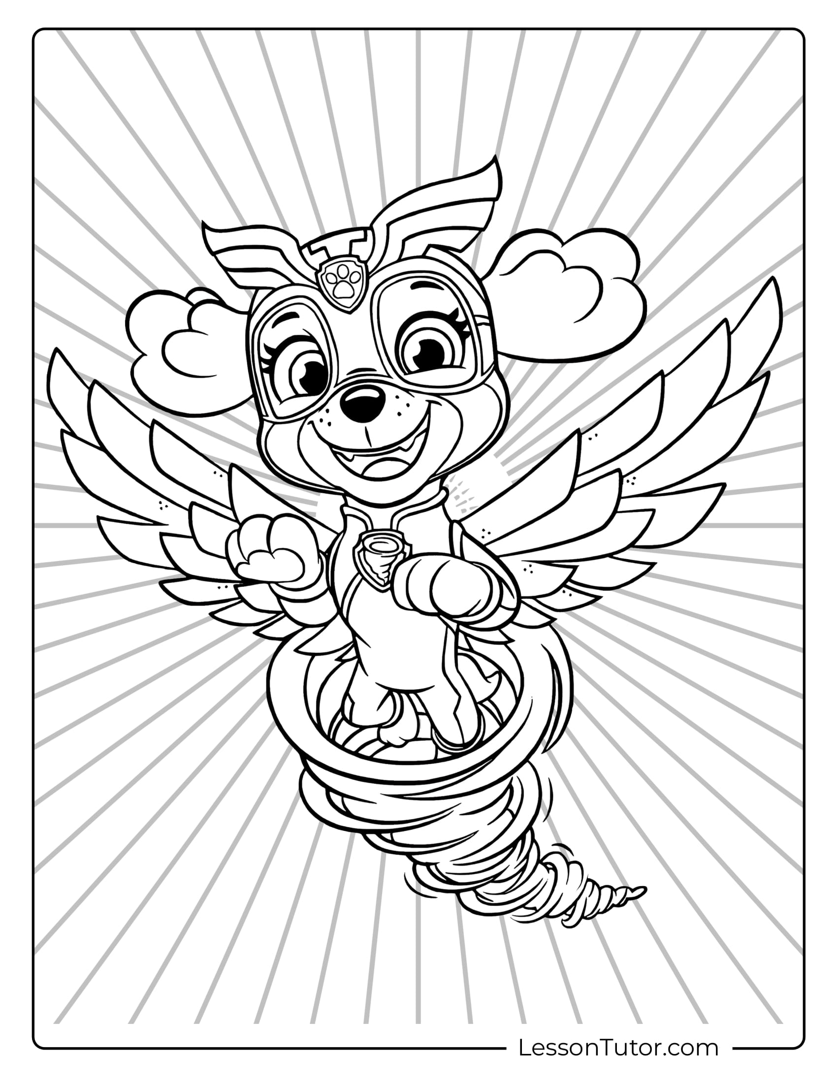 paw patrol skye coloring pages